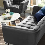 Adept Performance Velvet Sofa in Gray