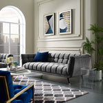 Adept Performance Velvet Sofa in Gray