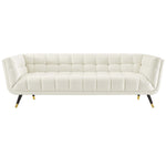 Adept Performance Velvet Sofa in Ivory