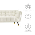 Adept Performance Velvet Sofa in Ivory