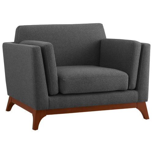 Chance Upholstered Fabric Armchair in Gray