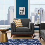 Chance Upholstered Fabric Armchair in Gray