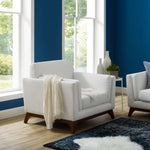 Chance Upholstered Fabric Armchair in White