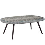 Endeavor 3 Piece Outdoor Patio Wicker Rattan Armchair and Coffee Table Set in Gray Gray