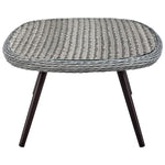 Endeavor 3 Piece Outdoor Patio Wicker Rattan Armchair and Coffee Table Set in Gray Gray