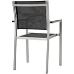 Shore 9 Piece Outdoor Patio Aluminum Dining Set in Silver Black
