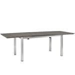 Shore 9 Piece Outdoor Patio Aluminum Dining Set in Silver Black