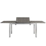 Shore 9 Piece Outdoor Patio Aluminum Dining Set in Silver Black