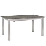 Shore 9 Piece Outdoor Patio Aluminum Dining Set in Silver Black