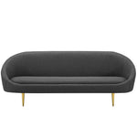 Sublime Vertical Curve Back Fabric Sofa in Gray