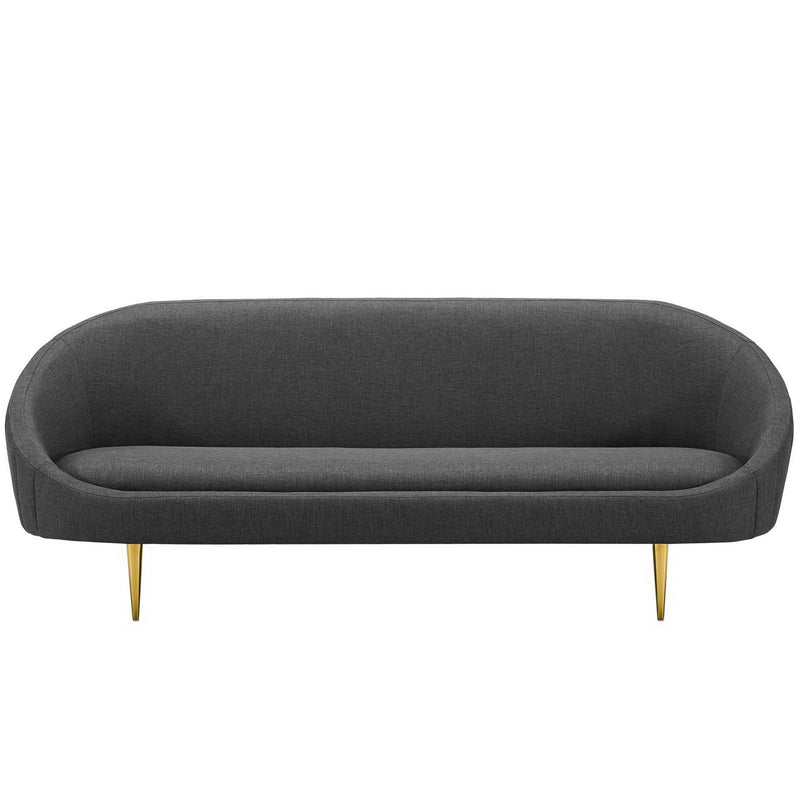 Sublime Vertical Curve Back Fabric Sofa in Gray