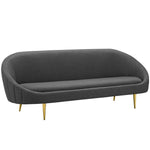 Sublime Vertical Curve Back Fabric Sofa in Gray