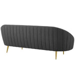 Sublime Vertical Curve Back Fabric Sofa in Gray