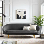 Sublime Vertical Curve Back Fabric Sofa in Gray