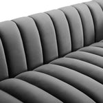 Entertain Vertical Channel Tufted Performance Velvet Sofa in Gray