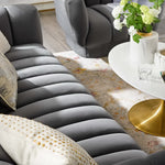 Entertain Vertical Channel Tufted Performance Velvet Sofa in Gray
