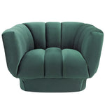 Entertain Vertical Channel Tufted Performance Velvet Armchair in Green