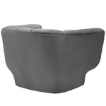 Entertain Vertical Channel Tufted Performance Velvet Armchair in Gray