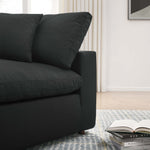 Commix 4 Piece Down Filled Overstuffed Sectional Sofa Set in Black