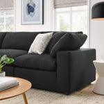Commix 4 Piece Down Filled Overstuffed Sectional Sofa Set in Black