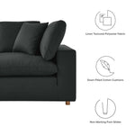 Commix 4 Piece Down Filled Overstuffed Sectional Sofa Set in Black