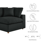 Commix 4 Piece Down Filled Overstuffed Sectional Sofa Set in Black