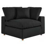 Commix 4 Piece Down Filled Overstuffed Sectional Sofa Set in Black