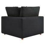 Commix 4 Piece Down Filled Overstuffed Sectional Sofa Set in Black