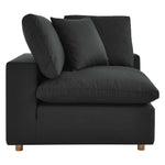 Commix 4 Piece Down Filled Overstuffed Sectional Sofa Set in Black