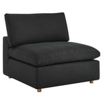 Commix 4 Piece Down Filled Overstuffed Sectional Sofa Set in Black