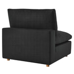 Commix 4 Piece Down Filled Overstuffed Sectional Sofa Set in Black