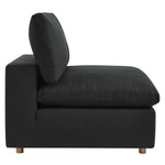 Commix 4 Piece Down Filled Overstuffed Sectional Sofa Set in Black
