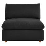 Commix 4 Piece Down Filled Overstuffed Sectional Sofa Set in Black