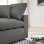Commix 4 Piece Down Filled Overstuffed Sectional Sofa Set in Gray