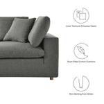 Commix 4 Piece Down Filled Overstuffed Sectional Sofa Set in Gray