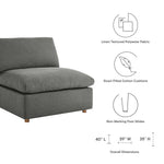 Commix 4 Piece Down Filled Overstuffed Sectional Sofa Set in Gray