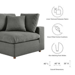 Commix 4 Piece Down Filled Overstuffed Sectional Sofa Set in Gray
