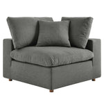 Commix 4 Piece Down Filled Overstuffed Sectional Sofa Set in Gray