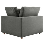 Commix 4 Piece Down Filled Overstuffed Sectional Sofa Set in Gray