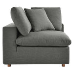 Commix 4 Piece Down Filled Overstuffed Sectional Sofa Set in Gray