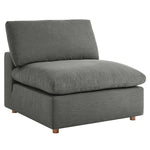 Commix 4 Piece Down Filled Overstuffed Sectional Sofa Set in Gray