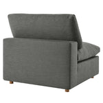 Commix 4 Piece Down Filled Overstuffed Sectional Sofa Set in Gray