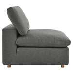 Commix 4 Piece Down Filled Overstuffed Sectional Sofa Set in Gray