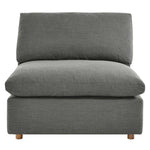 Commix 4 Piece Down Filled Overstuffed Sectional Sofa Set in Gray