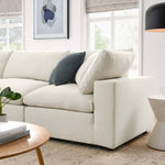 Commix 4 Piece Down Filled Overstuffed Sectional Sofa Set in Light Beige