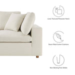 Commix 4 Piece Down Filled Overstuffed Sectional Sofa Set in Light Beige