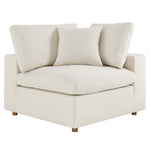Commix 4 Piece Down Filled Overstuffed Sectional Sofa Set in Light Beige