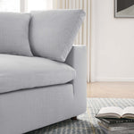 Commix 4 Piece Down Filled Overstuffed Sectional Sofa Set in Light Gray