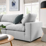 Commix 4 Piece Down Filled Overstuffed Sectional Sofa Set in Light Gray