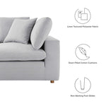 Commix 4 Piece Down Filled Overstuffed Sectional Sofa Set in Light Gray